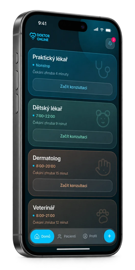 Doktor online – výběr lékaře v tmavém vzhledu